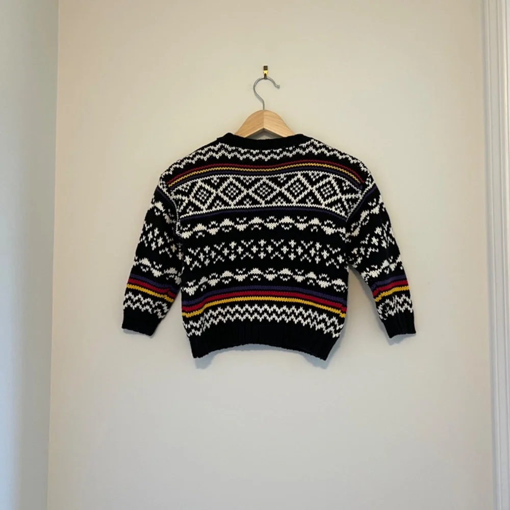 GAP cropped button up knit cardigan 100% cotton aztec print size XS - Picture 5 of 6